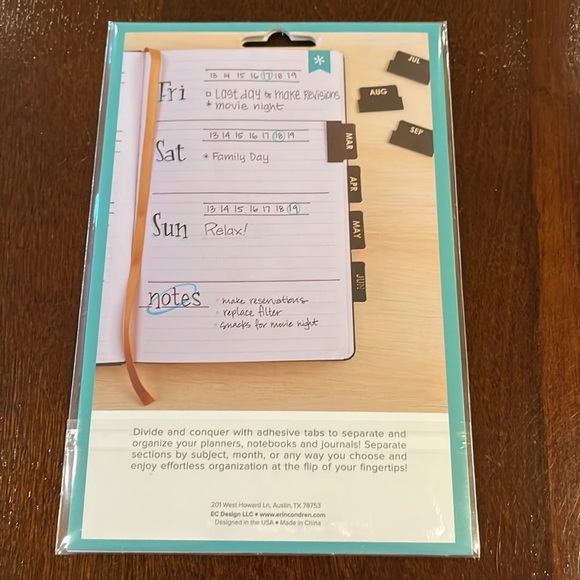 Erin Condren Bundle: Small Clutch, Travel Journal, adhesive monthly tabs, New - Picture 8 of 13